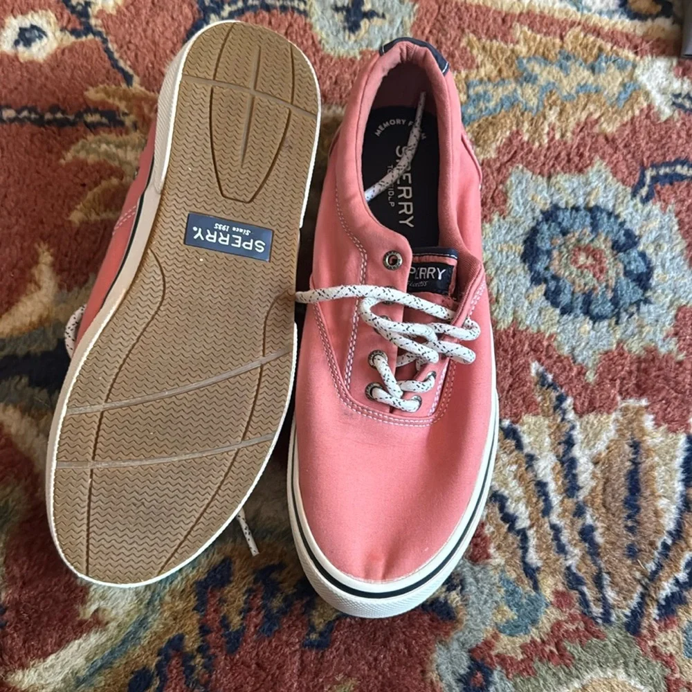 Coral Sperry Sneakers Men’s Size 11 - Picture 1 of 4